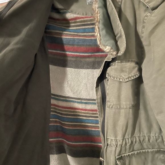 Levis Jacket Army Green Military Cargo Pockets Zip Snap Women's 6 - Picture 3 of 8
